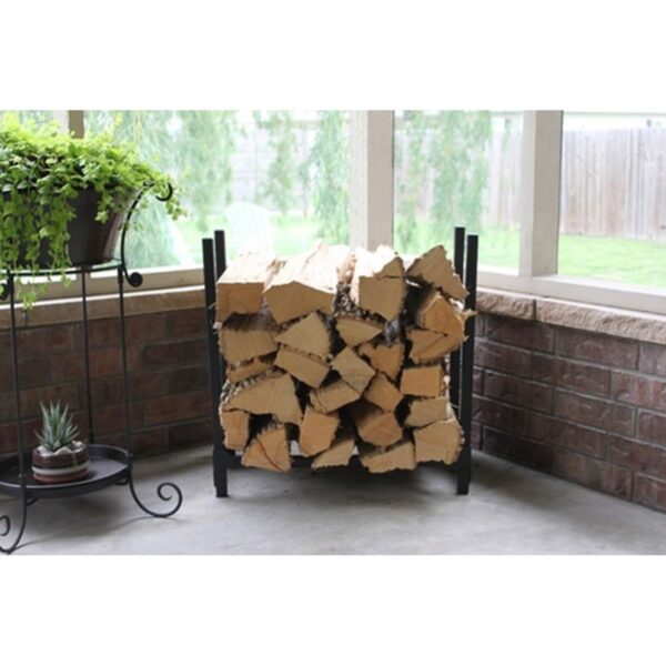 Woodhaven Black Indoor/Outdoor Firewood Rack - 2'