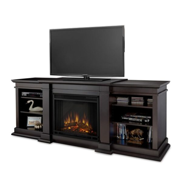 Real Flame Fresno Walnut Entertainment Electric Fireplace